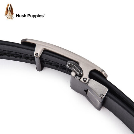 HushPuppies belt men's leather belt men's automatic buckle business pants belt gift box black 120cm