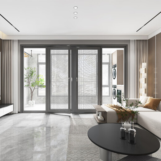 意美达 风尚120金刚网断桥内外平开门可拆卸纱门阳台客厅内外平开门定制 预约测量安装