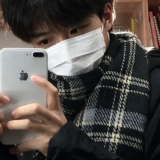 
Show off the men's winter Korean style fashionable and versatile plaid scarf student thickened warm shawl dual-purpose men and women's style double-sided wear-black (mask for free)