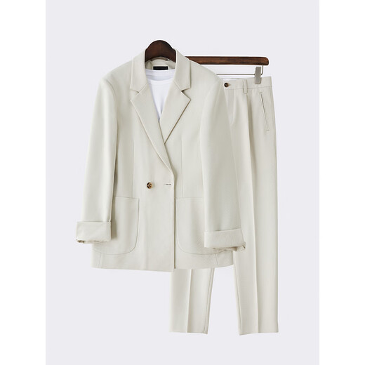 DK high-end men's casual style suit suit men's loose casual small suit three-piece suit men's professional business suit black two-piece suit (suit + trousers) M suitable for 115-135 Jin Jin equals within 0.5 kg