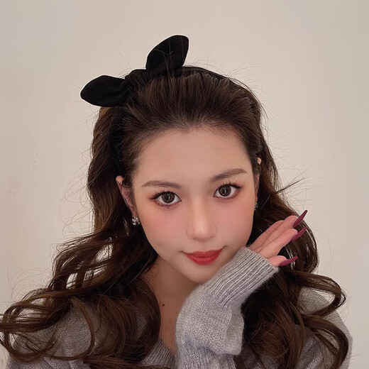 Xiang Wan Cute Elegant Bow Headband Women's Versatile Headwear Outing Crushed Hair Headband Headband Burgundy