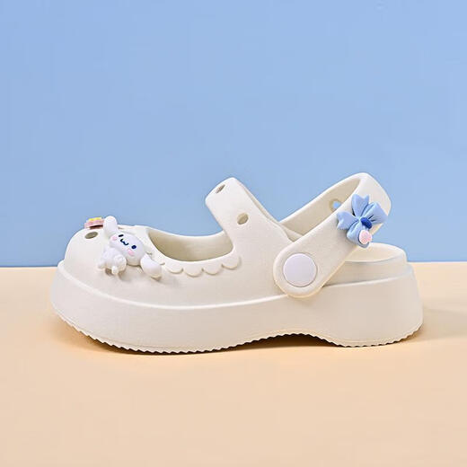 G.DUCKKIDS little yellow duck children's hole shoes for girls 2025 summer new style princess little girl sandals parent-child adult anti-slip white 24 size 25 (170mm)