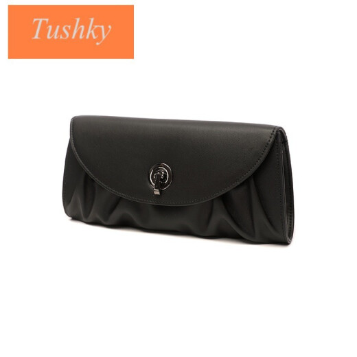 Tushky brand small handbag feminine 2021 new high-end texture clutch bag soft cowhide socialite dinner clutch black small size