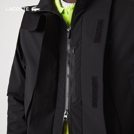 LACOSTE French crocodile men's autumn and winter easy-to-wear trendy casual hooded jacket for men | BH2513 031/black M 52L 180
