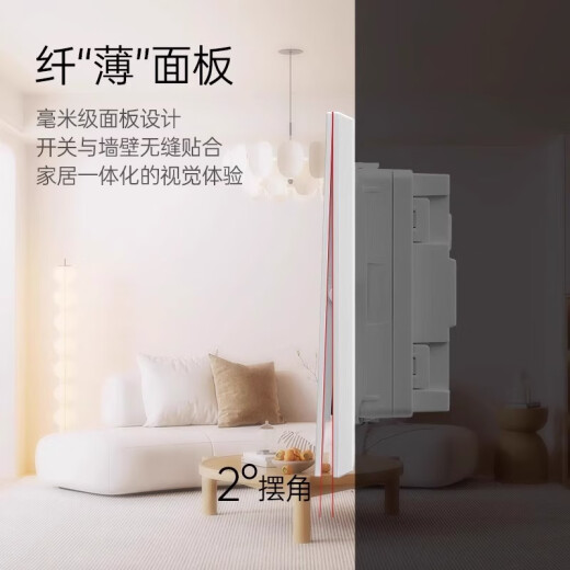 Bull (BULL) G57 meter velvet white skin feeling ultra-thin switch socket panel butterfly wing creamy wall plug hidden concealed whole house set ten packages [slant five holes] rice velvet white
