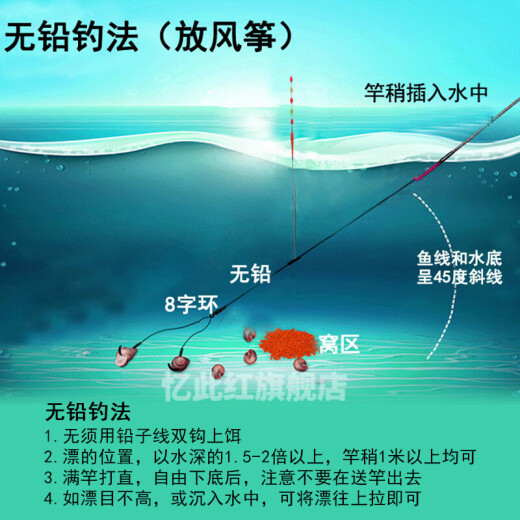 Wading flag big thing lead-free giant running lead main line fishing component finished herring sturgeon set nylon line super soft fishing line If you need other lengths, please contact us for customization 7.2 meters No. 14