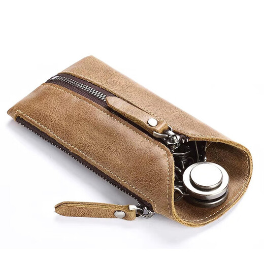 Bolsa de automóvil de canguro (canguro) universal gran capacidad de cuero genuino bolso de llave cremallera masculina masculina de mascotas múltiples función de cintura para cintura negro negro