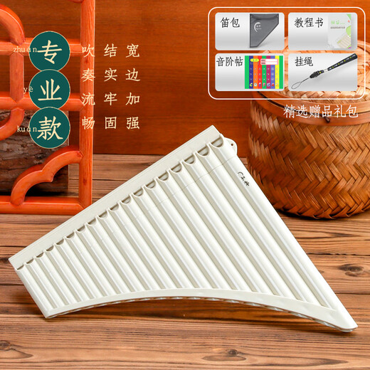 Yuzhu flûte de pan débutants flûte de pan facile à apprendre adulte flûte de pan enfants étudiant flûte de pan instrument de musique sarbacane clé C modèle professionnel 18 tubes blanc ivoire