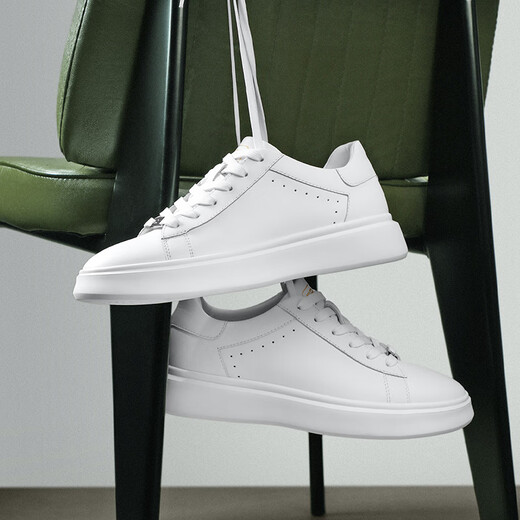 Belle Star Herrenschuhe Sommer High-End White Series Dick-Soled Small White Schuhe Casual Board Schuhe A1387AM4 Weiß/Schwarz 40 (250 mm)
