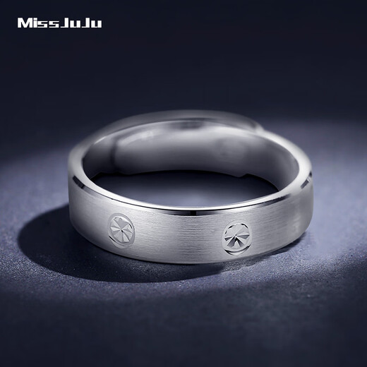 Miss JuJu pt950 platinum ring men's live ring platinum ring solid adjustable open ring women's closed ring 13# 4.8-5.0g