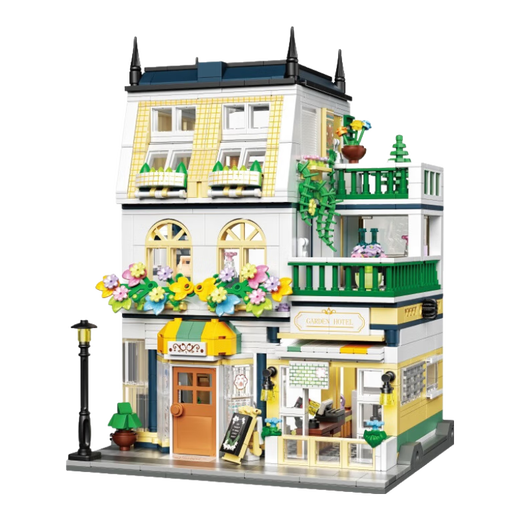Zhegao Family Qifu Building Blocs 2025 New Girl Series Assemblé Villa House Compatible avec LEGO Building Blocs Hotel Hotel Castle Girls Toys Double Floor - Wangwang Villa + Lighting [1048 Grains]