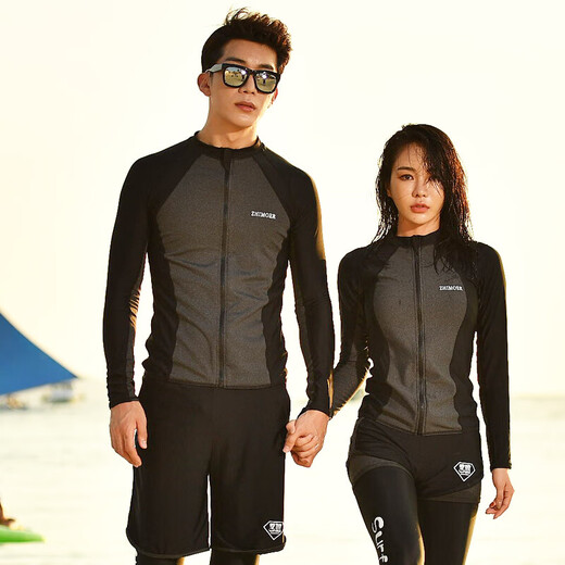 Yifu couple diving suit women's split long-sleeved sun protection jellyfish suit snorkeling suit surfing suit men's suit slimming swimsuit