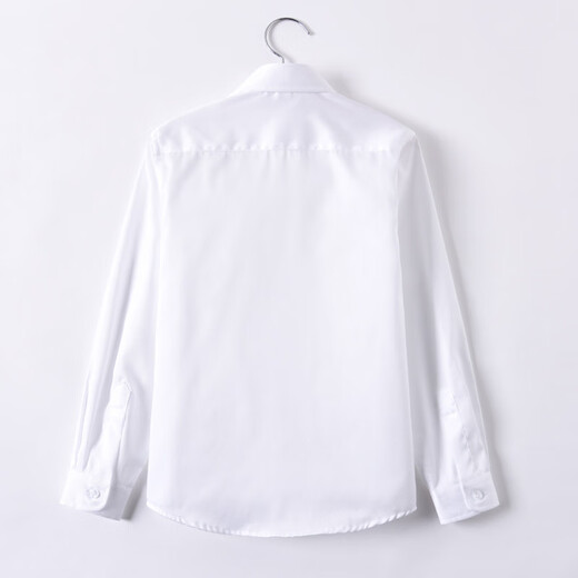 Xin Yueqing boys' white shirt long-sleeved pure cotton new style fashionable no-iron spring and autumn children's performance white shirt white pocket long-sleeved black tie 150