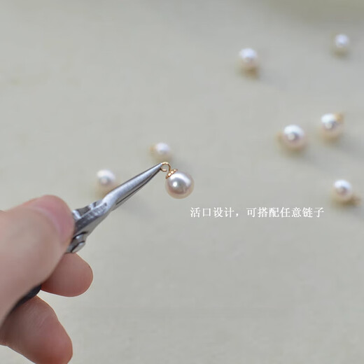 Fat Donglai's same style freshwater pearl pendant single perfect round strong light flawless natural white genuine necklace pendant / 5.5-6MM (14k gold-filled) openable design Mo