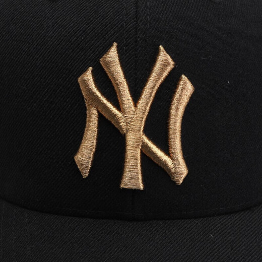 MLB Hat Four Seasons Men's and Women's Hard Top NY Embroidered Baseball Cap Outdoor Sun Hat Sports and Leisure Couple Peaked Cap New York Yankees/Golden F-Cap Circumference Adjustable