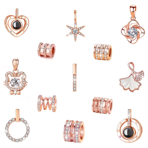 DL 1998 Fat Donglai same style four-leaf clover k gold pendant single pendant women's silver necklace color gold pendant without chain 18K rose silver single chain rose gold 38+5cm extension chain