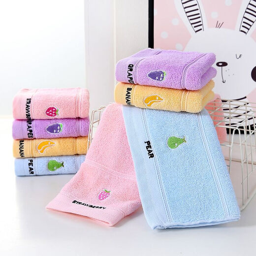 Towel face towel children's lint-free girl's small towel rectangular soft absorbent quick-drying face towel random selection of high-quality ordinary absorbent towel white comfortable and skin-friendly