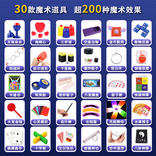 YWZR儿童魔术道具礼盒套装大变魔法箱近景舞台小学生玩具男孩女孩 hello魔术小礼盒 精美礼盒+高清视频/详细教学