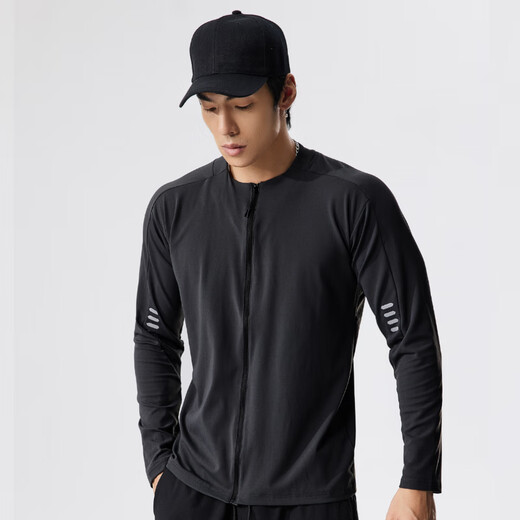 Lutielang Stand Collar Cardigan Long Sleeve Sports Jacket Men's Autumn and Winter Running and Cycling Suit Windproof Stand Collar Jacket White S