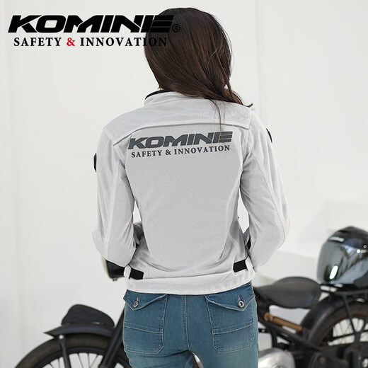 
KOMINE SAFETY/INNOVATION Summer full mesh knight jacket light weight anti-fall minimalist style motorcycle riding suit men and women JK-171 Silver 2XL