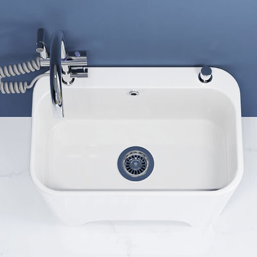 Darv Mop Pool Home Balcony Ceramic Washing Large Outdoor All-in-One Mop Pool Tall Footed Sitting Faucet Floor Basin J-T4 Taiwan Controlled Water + Sitting Sprinkler