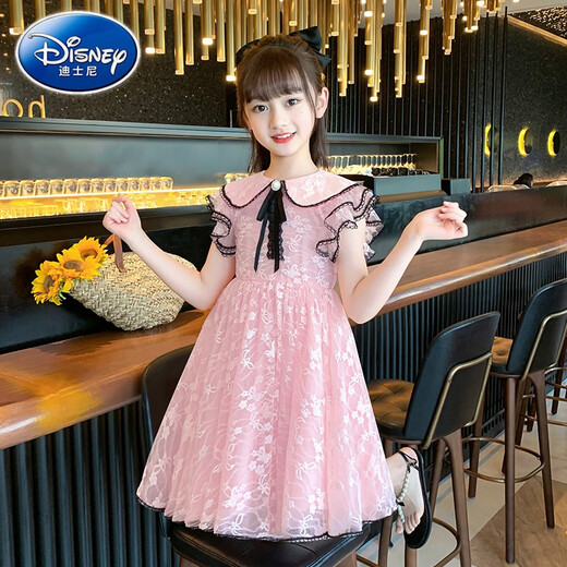 迪士尼（Disney）女童连衣裙儿童公主裙夏季小女孩衣服裙子夏天夏装2024新款童装女 2601粉色 140cm(140cm)