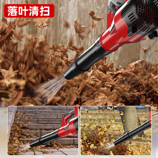 鼓风机大功率工业吹风机锂电充电式电动暴风枪吹雪吹灰机电动农具 CT-红3888TV1电1充-6档极速