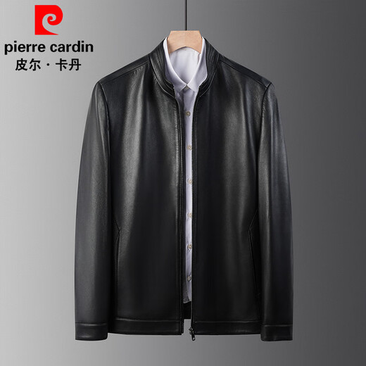 皮尔卡丹（pierre cardin）皮衣男绵羊皮外套春秋立领皮夹克中青年潮流机车服高档绵羊皮外套