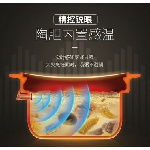 SUPOR electric stew pot, electric stew pot, soup pot, stew soup pot, porridge pot, precise control and fast incandescent pottery electric stew pot, intelligent fully automatic home slow cooker, slow fire simmering soup, clay pot and crock pot soup, precise control and fast series incandescent pottery liner 3 liters TG30YC5 3L