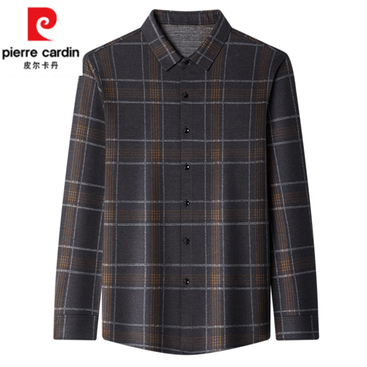 Pierre Cardin Brand haut de gamme Cashmere Shirt Men's Men's Men à manches longues Suit de papa d'âge moyen Spring et automne plus en velours
