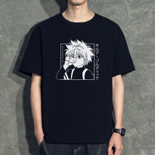 依慕琪全职猎人T恤奇犽周边小杰西索联名衣服富坚义博短袖情侣装 白色d3522全职猎人 均码  S(70-80斤)