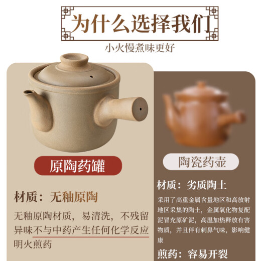 Stewing workshop old-fashioned Chinese medicine frying pan household medicine casserole crock pot boiling Chinese medicine unglazed medicine pot frying pan decoction medicine jar open fire 1.8 liters dry burning without cracking (200 grams of medicinal materials)