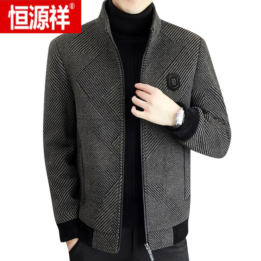 Hengyuanxiang (Hyx) Wollwolle Jacke für Männer kurz Herbst und Winter neu