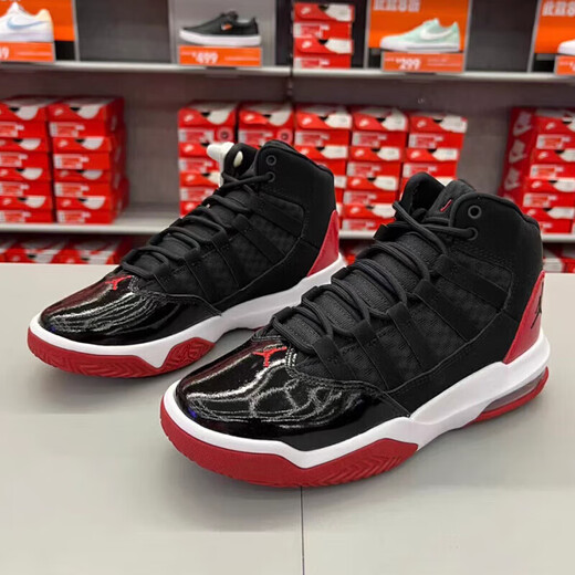 耐克篮球鞋女鞋 春秋季新款AIR JORDAN大童鞋缓震耐磨中帮运动休闲鞋 AQ9214-006/黑红 36