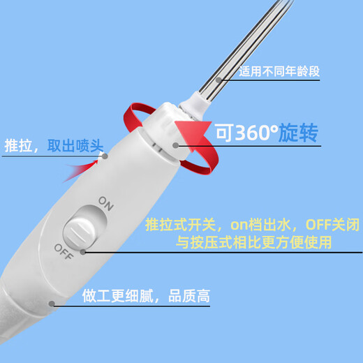 YWZR trendy care appliances adapt to CleanBio tooth rinser WP660/WP100 water flosser handle water pipe nozzle accessories tooth cleaner repairable handle + 1 nozzle + nozzle box