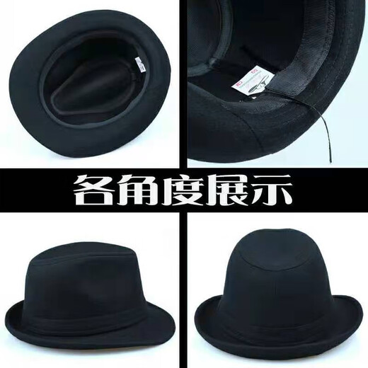 Middle-aged and elderly people's hats woolen British jazz hats spring autumn winter winter men's middle-aged hats men's hats black 59 cm