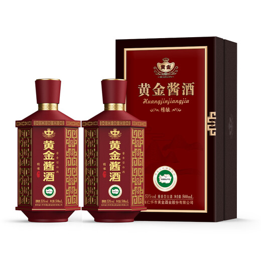Sauce dorée artisanat à 53 degrés de sauce blanc à saveur de sauce guizhou pur grain vin daqu kunsha vide premium 500 ml Boîte cadeau 53 degrés 500 ml 6 bouteilles [sauce dorée artisanale]