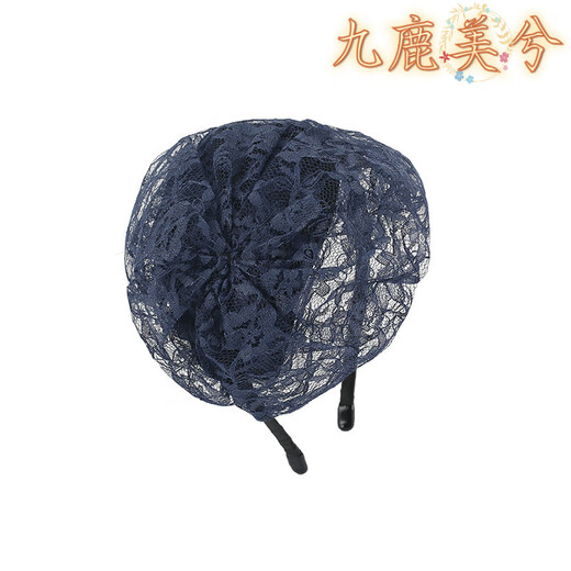 Jiulu Meixi's new lace wide-brimmed headband to cover white hair, French half hat, breathable hair pressure artifact, retro hairpin headwear for women, coffee