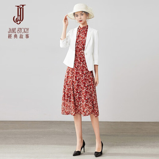 Classic Story (JANE STORY) Classic Story White Blazer 2025 Spring New Temperament Professional Slim Three-quarter Sleeve Suit High-End S02 White 2XL