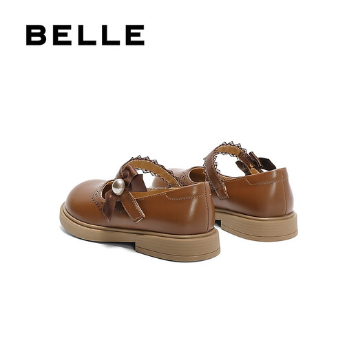 Belle Bow Tie Comfortable Fashion Shoes Women's Mall Same Style Princess Shoes Children's Shoes A6030A85 Brown 28