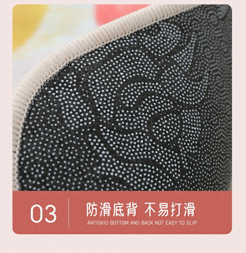 Yusenyi ins Tapis rond pour chambre d'enfant de style nordique 26 lettres anglaises rampant sur des coussins de chaise d'ordinateur prenant des photos tapis décoratif apprendre de vous 80 cm de diamètre