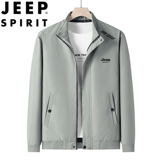 Jeep Spirit Jeep Jacke Herren Frühlings- und Herbstjacke Stand Collar Outdoor Business Young und mittleren Altersbekleidungsbekleidung Green 2xl