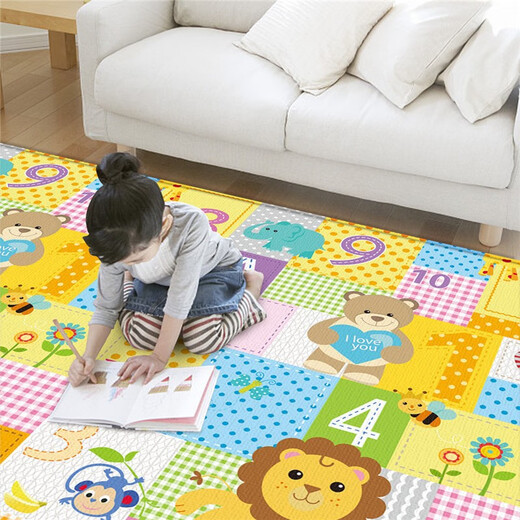 Foldable baby early education thickened baby living room home crawling mat children's foam floor mat crawling folding mat 180*100*1-animal transportation