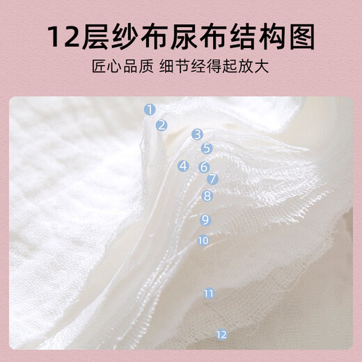 Youcai Neugeborenes Baby reines Baumwoll Gaze 12-layer integrierte Waschwindelbaby Urin Senfwickelbeutel Höschen Feste Farbe (5 Packungen) m Größe (geeignet für 12-22 Jin [Jin ist gleich 0,5 kg])
