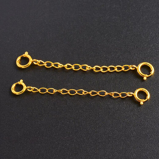 Fat Donglai same style 18k gold necklace extension chain 18K gold plated double buckle head pearl bracelet extension buckle diy accessories gold extension chain