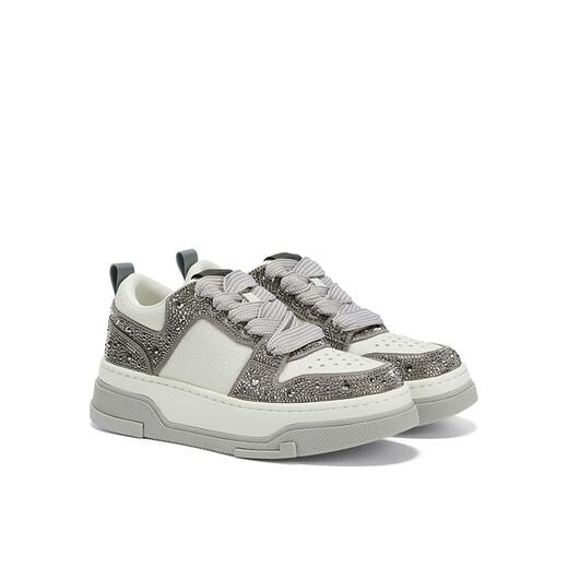 GG-CC [Phantom of Starlight] Nuevos zapatos de otoño zapatos de cuero de cuero genuino zapatos casuales para mujeres G24x9712 Gray 36