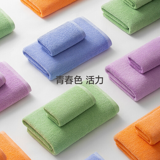 The most lifelike Xinjiang long-staple cotton towel pure cotton face towel pure cotton thickened 3 pack white/green/blue 34*76cm120g