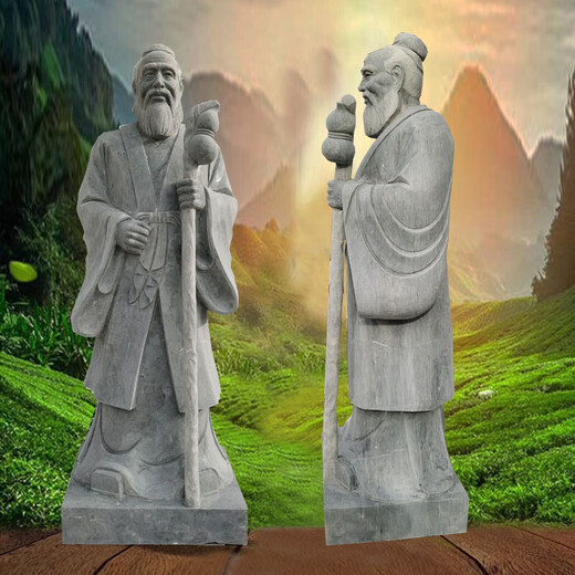 Stone sculptures of Sun Simiao, white marble stone statues of King of Medicine, ancient celebrity sculptures, sculptures of four famous doctors