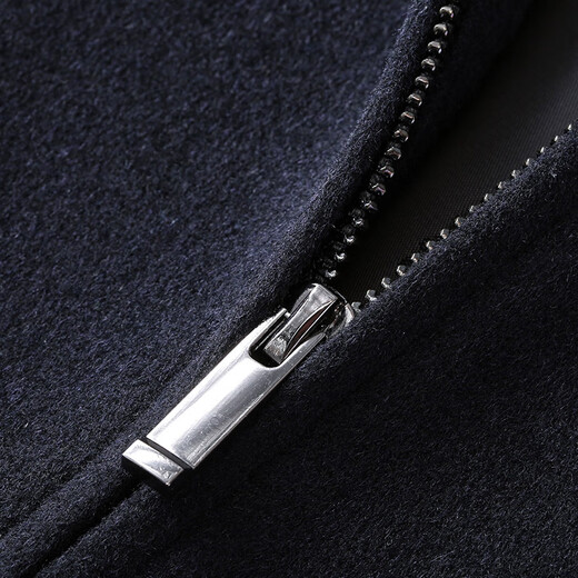 Hongdu Winter Thick Wool Men's Jacket Plus Velvet Thickened Dad's Wear Middle-aged and Elderly Revamped Business Men's Jacket Navy Blue (Black) JK6803 Regular Style 2XL (185/100A)