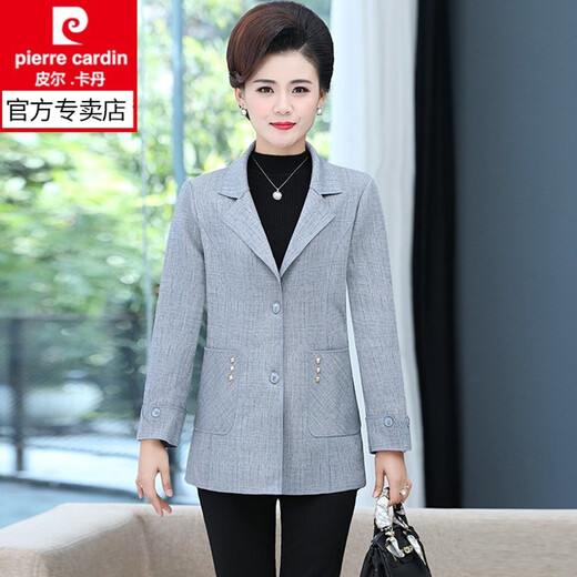 Pierre Cardin 2025 Neue Mutteranzug Jacke im mittleren Alter für Frauen Frühling und Herbst Short Dünn 40 Jahre alt 50 mittleren und älteren Spring Top 983-Khaki XL empfohlen 90-105Jin [Jin entspricht 0,5 kg]